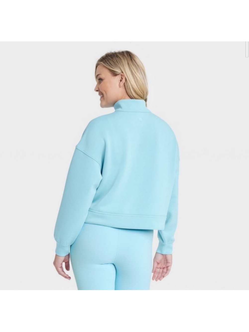 all in motion Sandwash  Light Blue Half-Zip Pullover - Picture 2 of 7